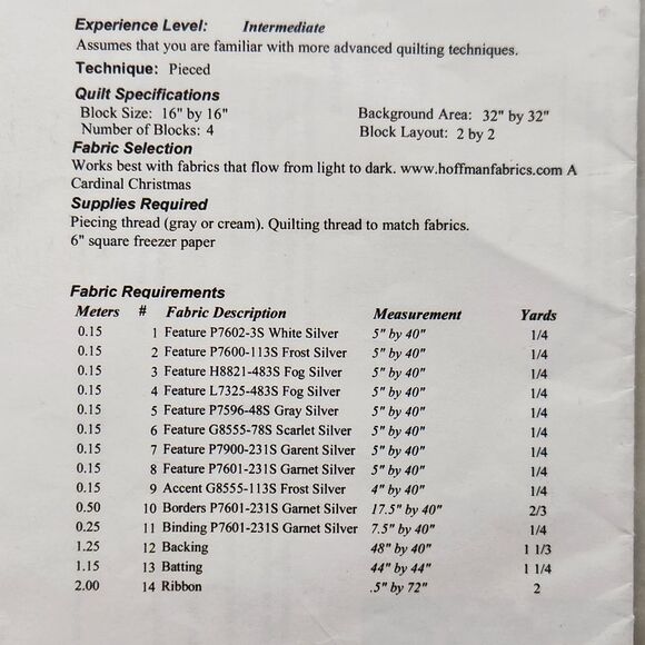 Winterberry Tree Skirt Quilt Pattern Patchwrk Octagon Castilleja Cotton Holiday - Picture 4 of 4